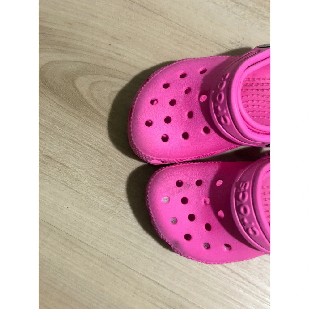 Crocs Classic Clog Pink 7 Toddler Girls Lightweight Breathable Slip On